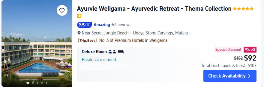 ayurvie weligama hotels lowest price