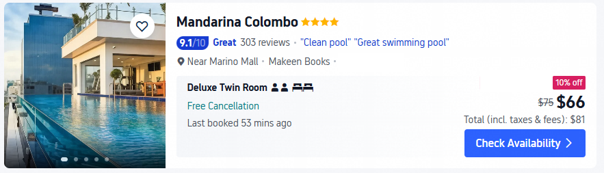 mandarina hotel colombo